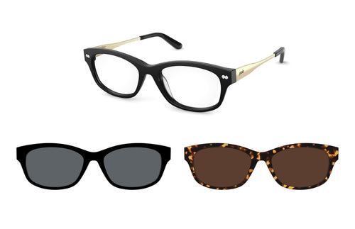The Addison Black Mixed Material Essential Edit - Pair Eyewear