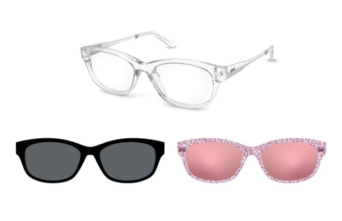 The Addison Clear Mixed Material Dazzle Edit - Pair Eyewear