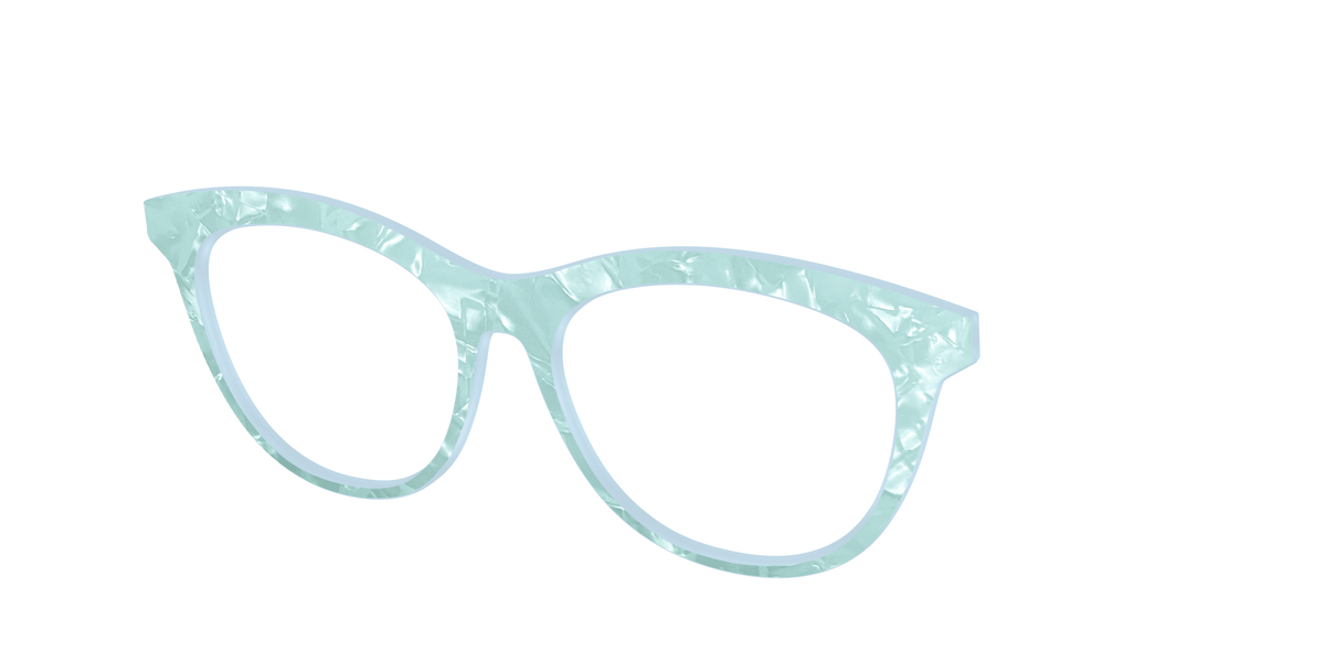The Aquamarine Pearl Marble - Angle Top Image - Pair Eyewear