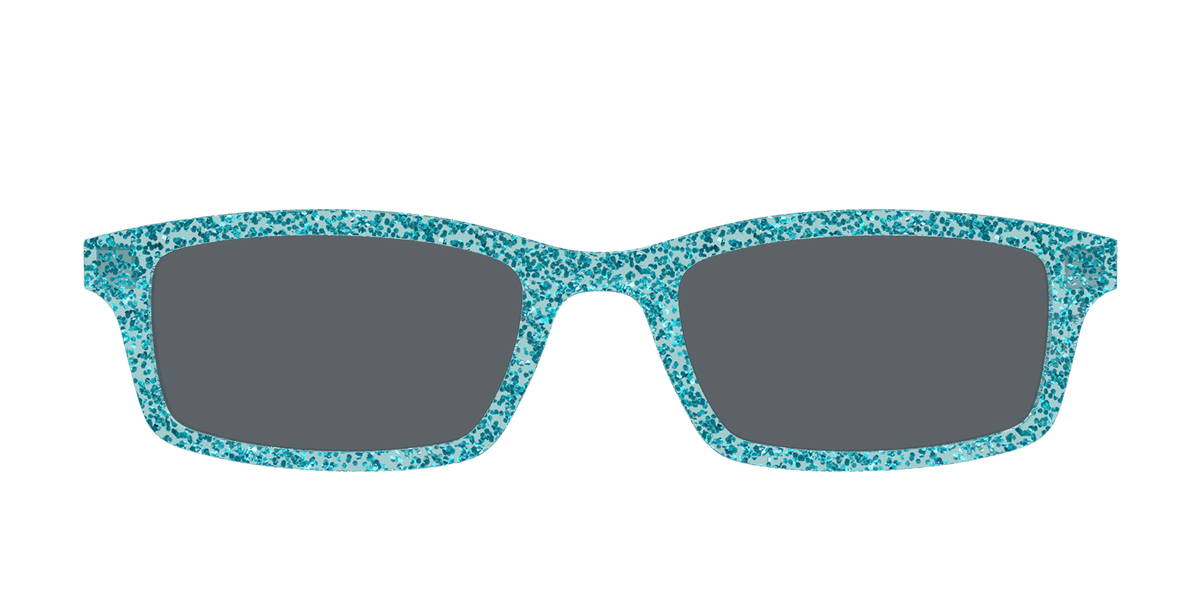 The Polarized Aquamarine Sparkle Sun Top - Front Top Image - Pair Eyewear