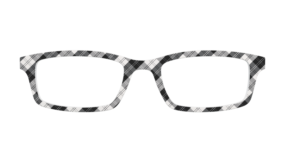 The B&W Plaid - Front Top Image - Pair Eyewear