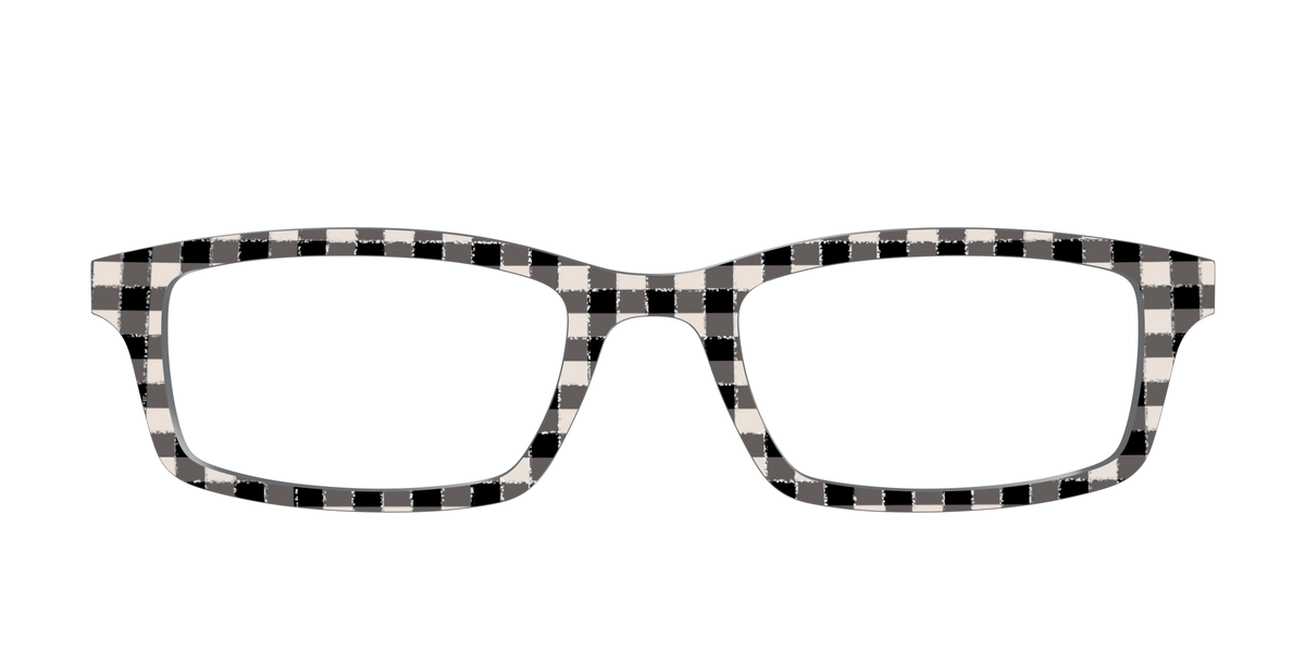 The Black Buffalo Check with Glitter - Front Top Image - Pair Eyewear
