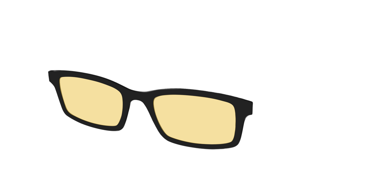 The Black With Citrine Yellow lens - Angle Top Image - Pair Eyewear
