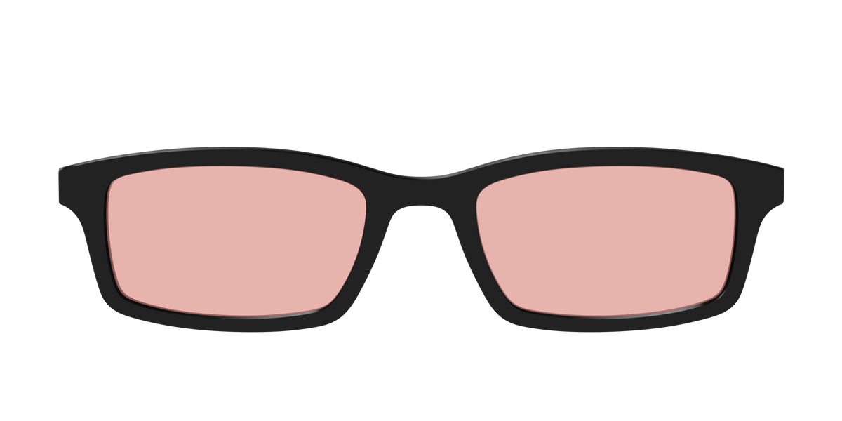 The Black With Coral Pink lens - Front Top Image - Pair Eyewear