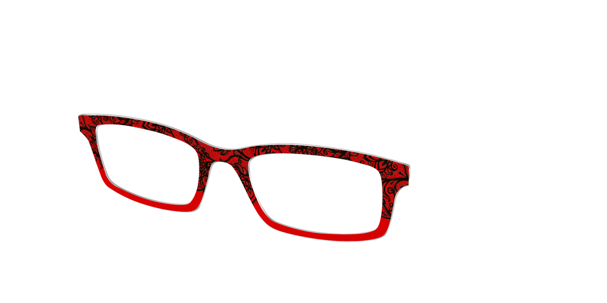 The Blood Red Lace Split - Angle Top Image - Pair Eyewear