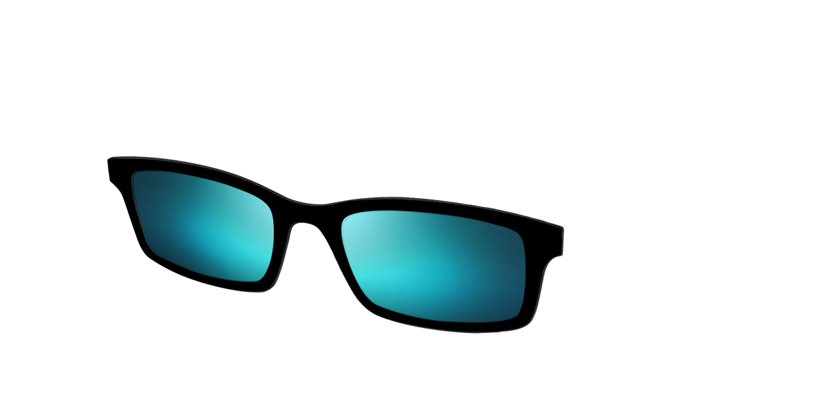 The Polarized Blue Reflective Sun Top - Angle Top Image - Pair Eyewear