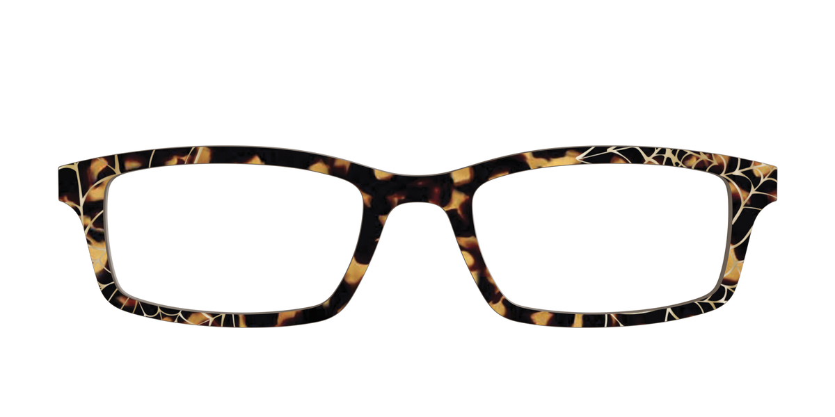 The Haunted Tortoise with Gold Foil Webs - Front Top Image - Pair Eyewear
