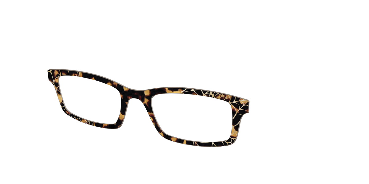 The Haunted Tortoise with Gold Foil Webs - Angle Top Image - Pair Eyewear