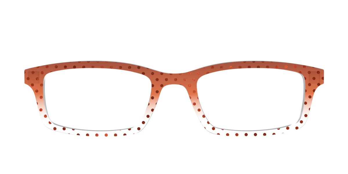 The Inferno Orange Gradient Crystal Polka Dots - Front Top Image - Pair Eyewear