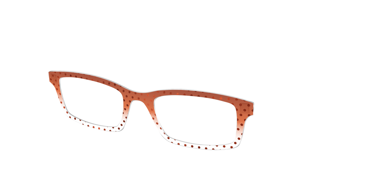 The Inferno Orange Gradient Crystal Polka Dots - Angle Top Image - Pair Eyewear
