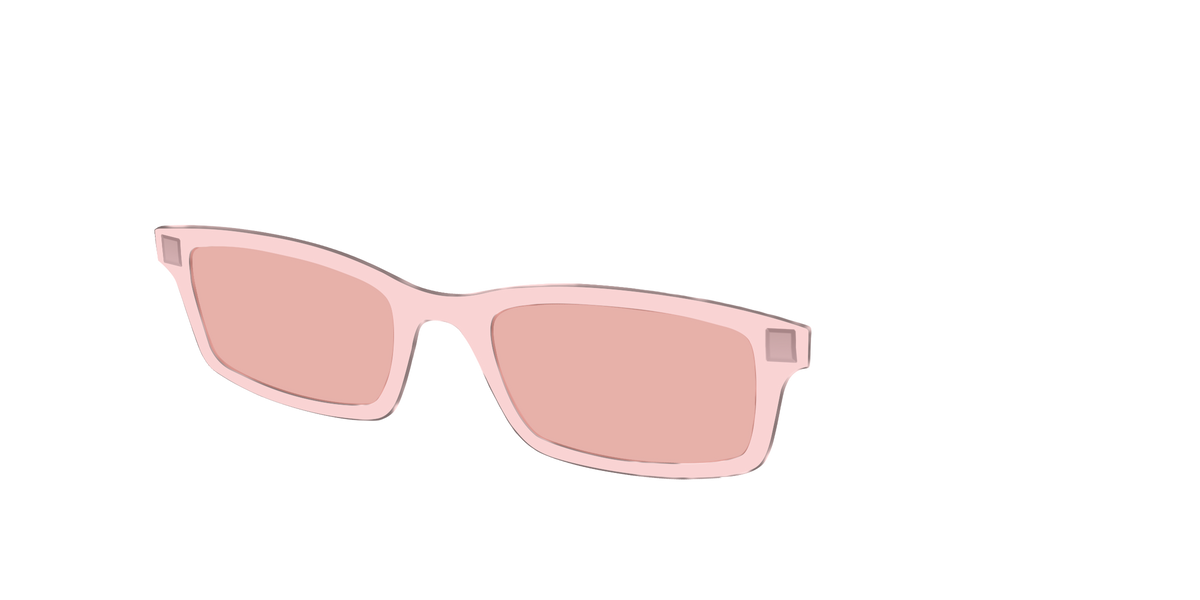The Pink Crystal With Coral Pink lens - Angle Top Image - Pair Eyewear