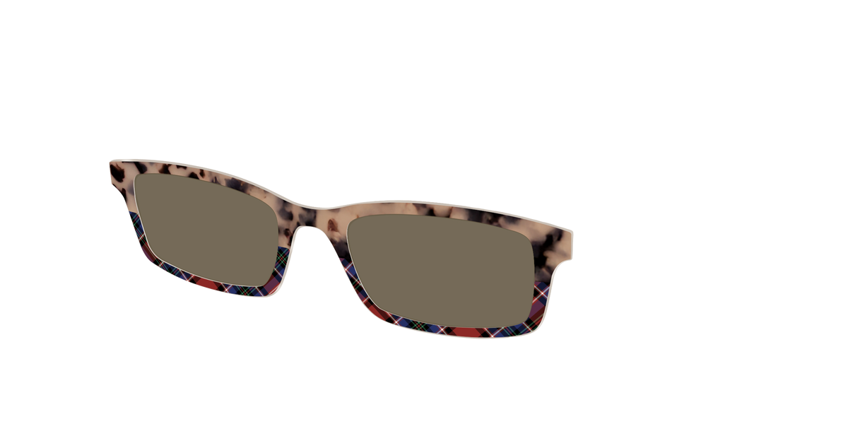 The Polarized Cookie Dough Tortoise and Plaid Split Sun Top - Angle Top Image - Pair Eyewear