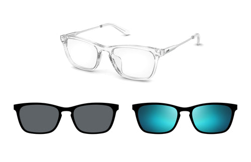 The Casper Clear Mixed Material Burst Edit - Pair Eyewear
