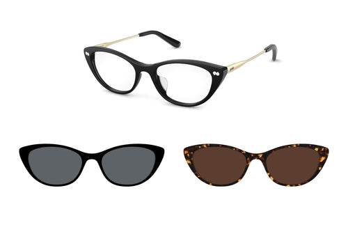 The ella Black Mixed Material Essential Edit - Pair Eyewear
