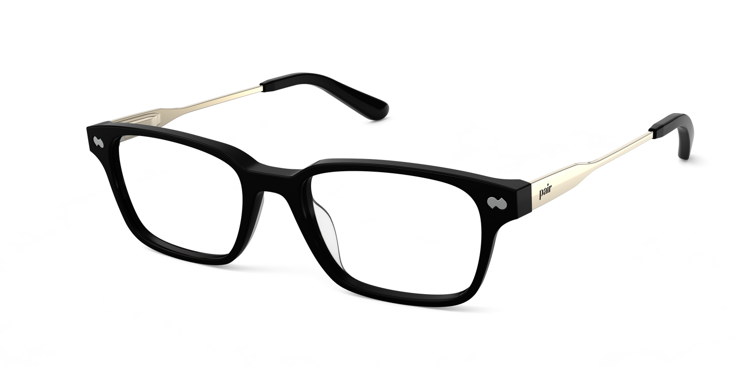 Black Acetate Gold Metal