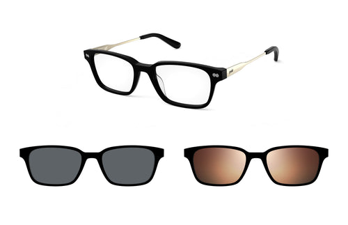 The Finley Black Mixed Material Signature Edit - Pair Eyewear