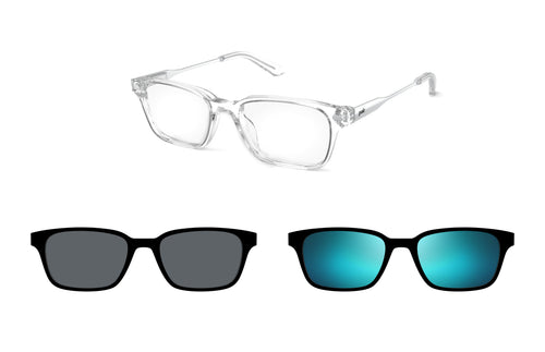 The Finley Clear Mixed Material Burst Edit - Pair Eyewear