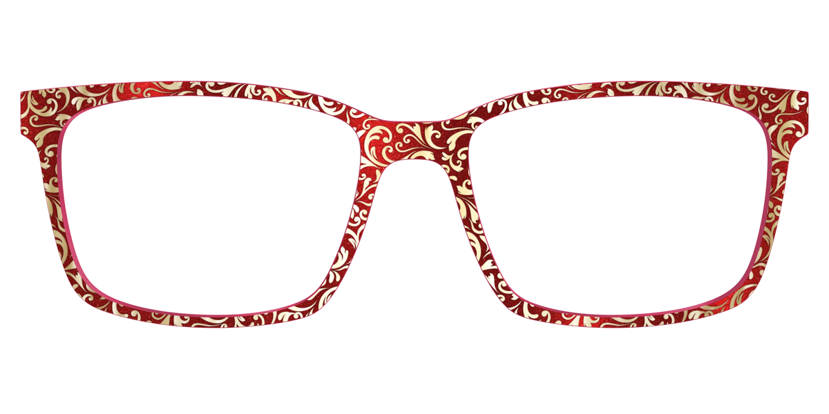 The Crimson Flair Shimmer with Gold Foil - Lifestyle Kirby Top Image - Pair Eyewear