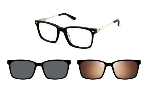 The Kirby Black Mixed Material Signature Edit - Pair Eyewear