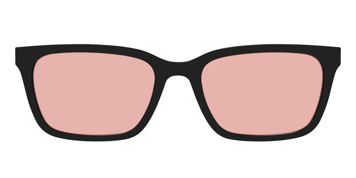 The Black With Coral Pink lens - Front Top Image - Pair Eyewear
