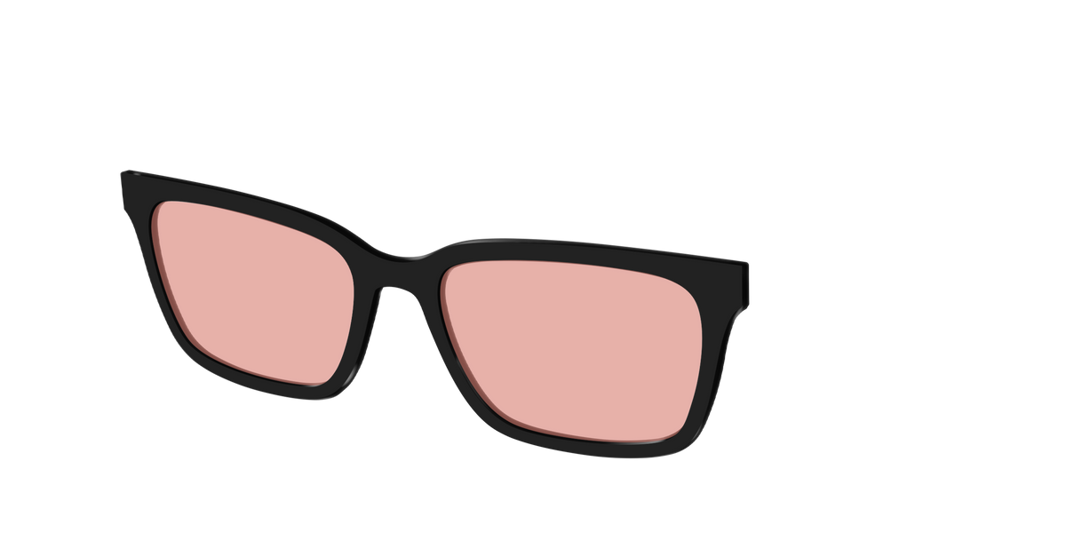 The Black With Coral Pink lens - Angle Top Image - Pair Eyewear
