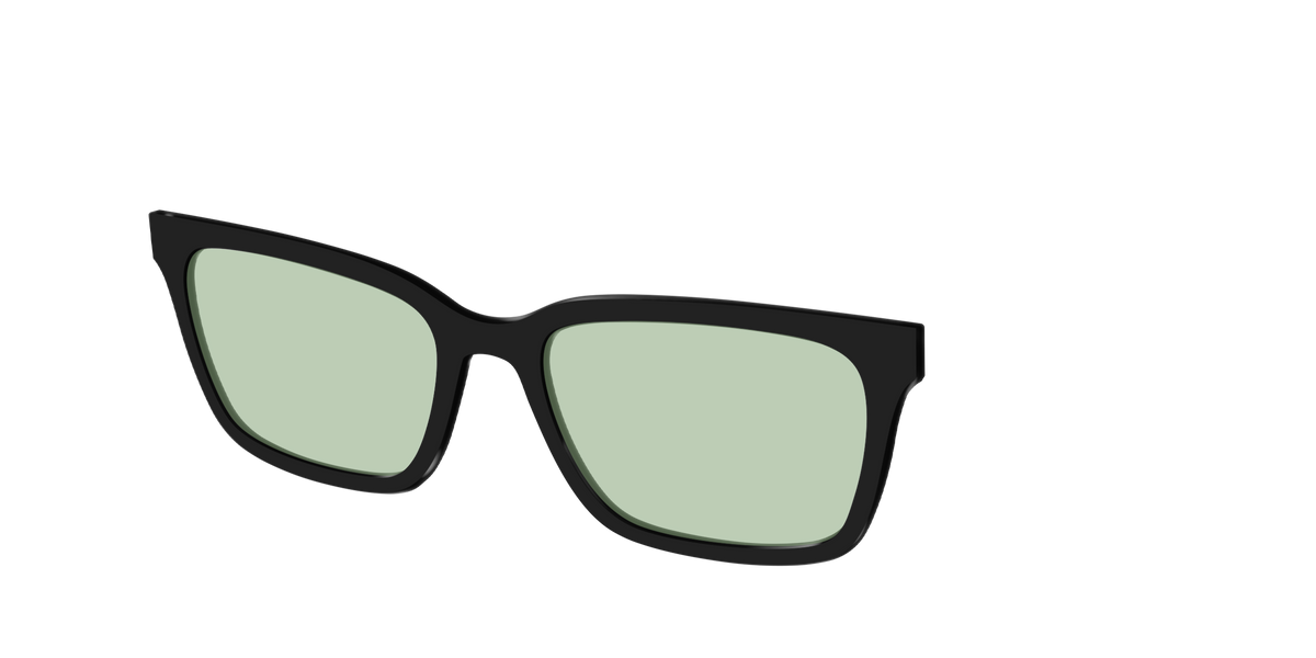 The Black With Sage Green lens - Angle Top Image - Pair Eyewear