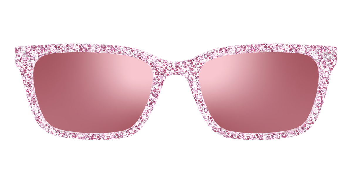 The Polarized Rose Gold Sparkle Sun Top - Front Top Image - Pair Eyewear