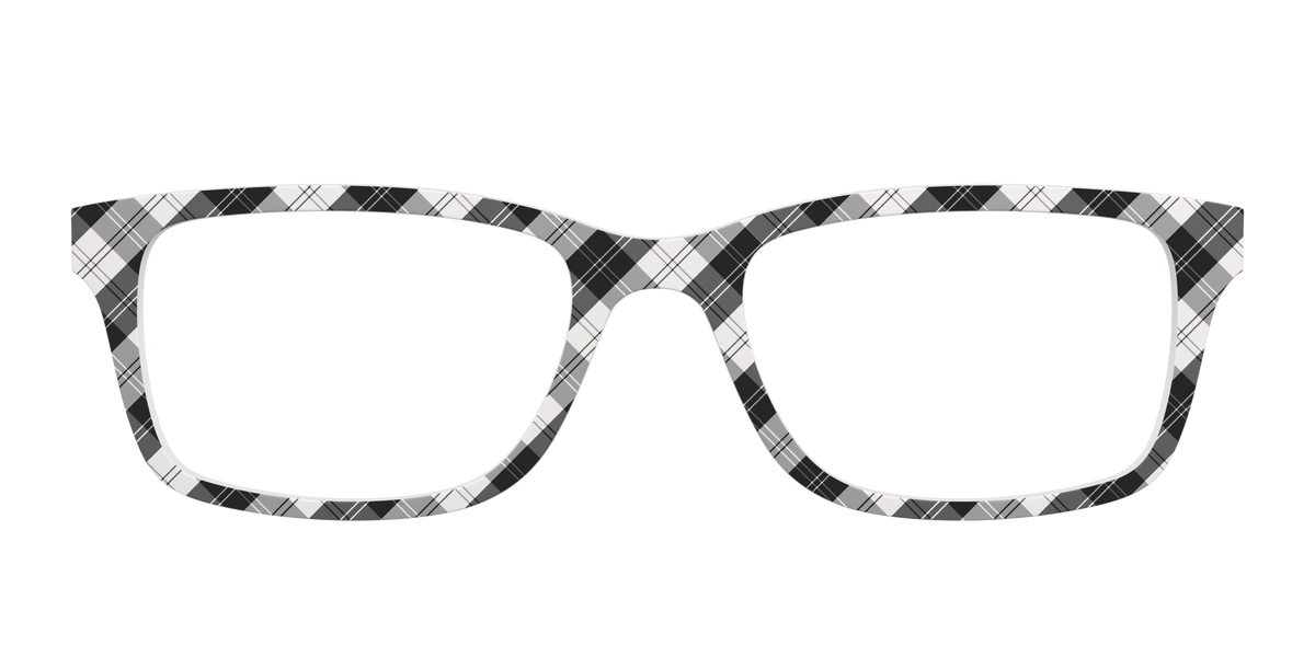 The B&W Plaid - Front Top Image - Pair Eyewear