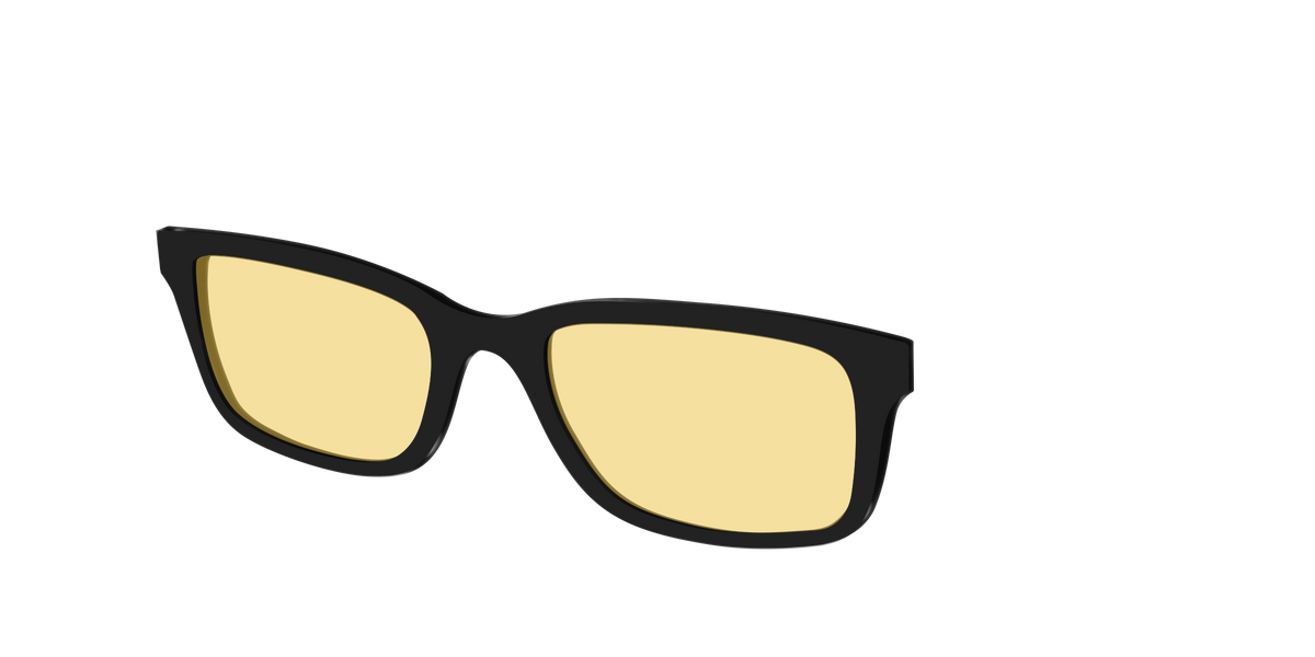 The Black With Citrine Yellow lens - Angle Top Image - Pair Eyewear