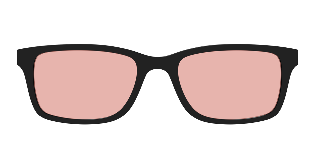 The Black With Coral Pink lens - Front Top Image - Pair Eyewear