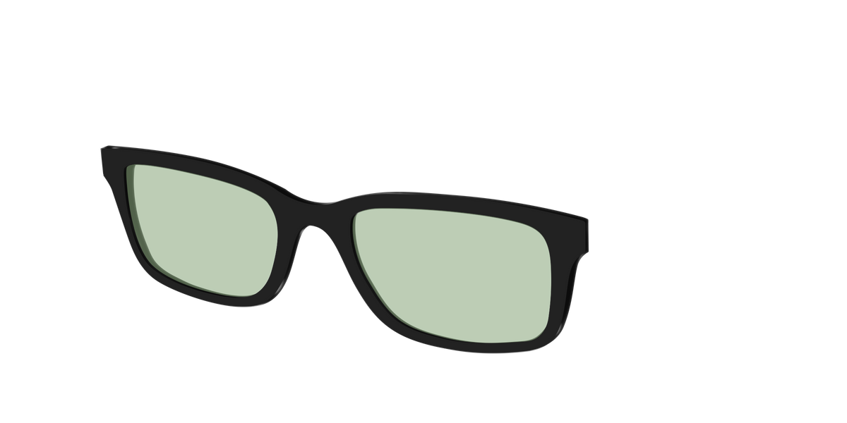 The Black With Sage Green lens - Angle Top Image - Pair Eyewear