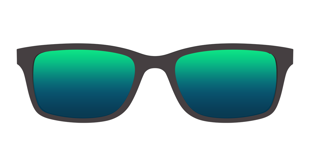 The Polarized Green Reflective Sun Top - Front Top Image - Pair Eyewear