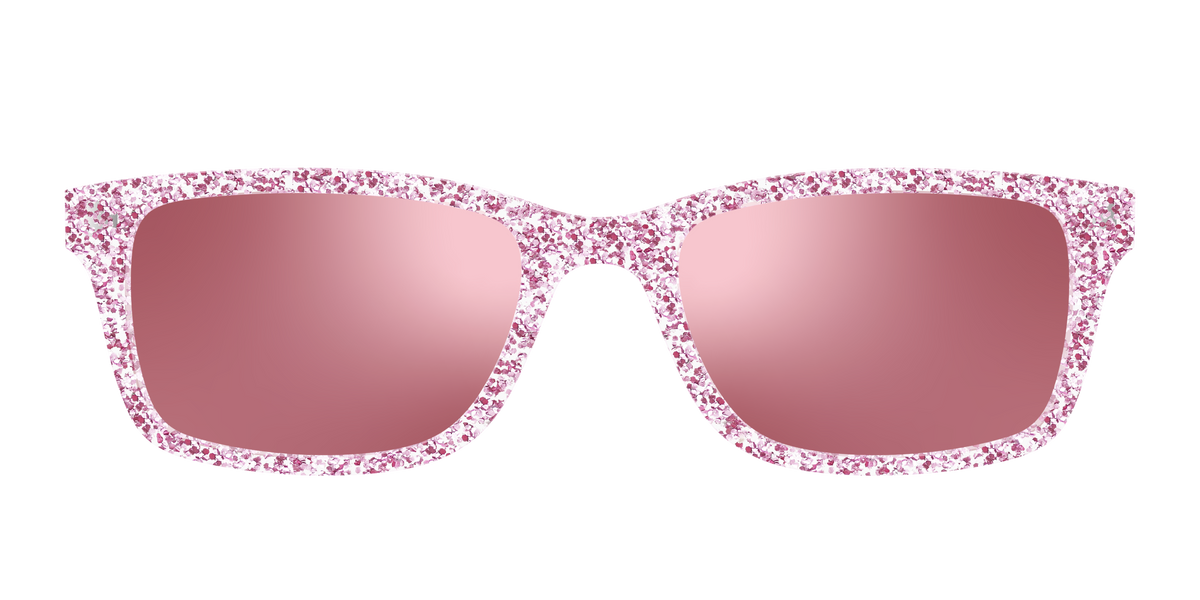 The Polarized Rose Gold Sparkle Sun Top - Front Top Image - Pair Eyewear