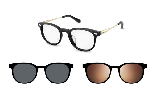 The Reese Black Mixed Material Signature Edit - Pair Eyewear
