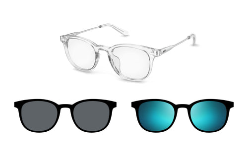 The Reese Clear Mixed Material Burst Edit - Pair Eyewear