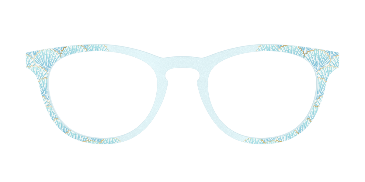 The Aquamarine Shells Shimmer with Gold Foil - Front Top Image - Pair Eyewear