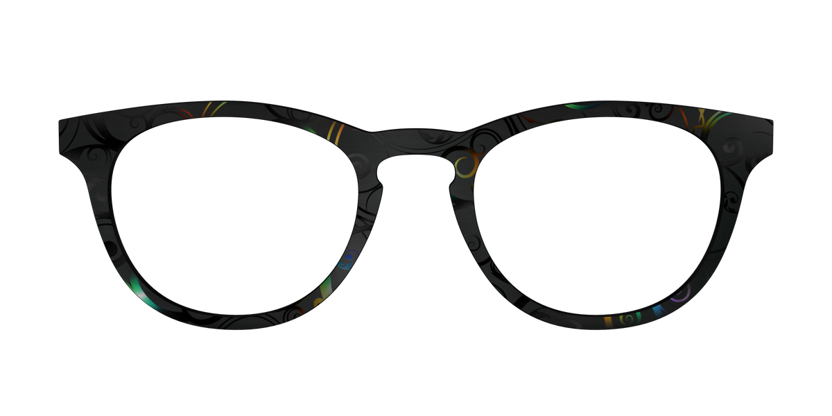 The Black Shimmer Scrolls - Front Top Image - Pair Eyewear