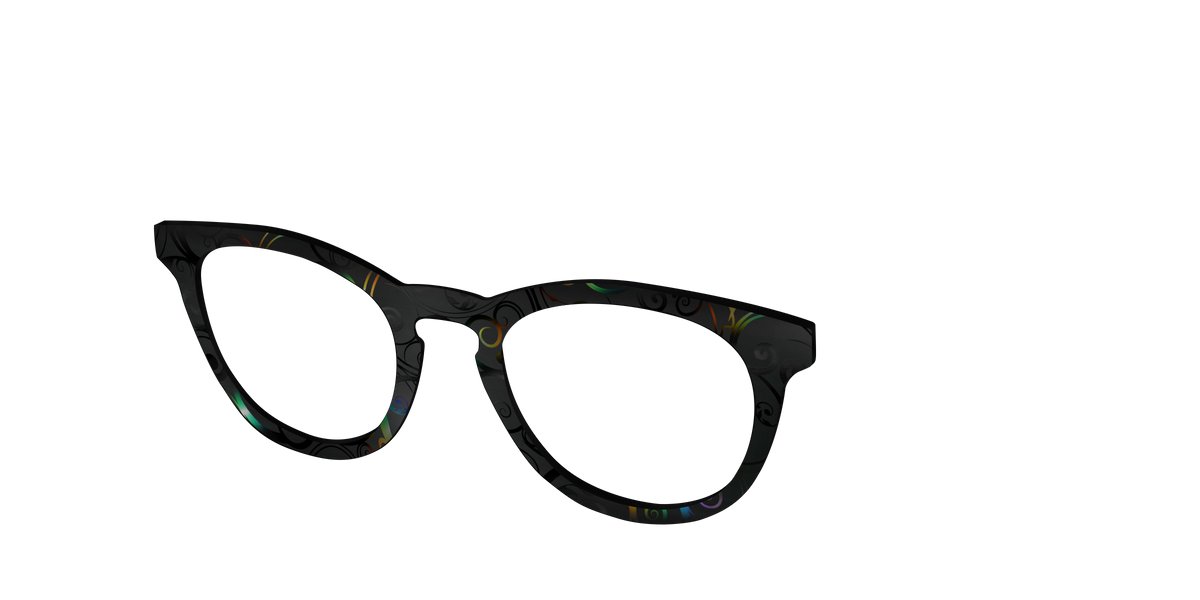 The Black Shimmer Scrolls - Angle Top Image - Pair Eyewear