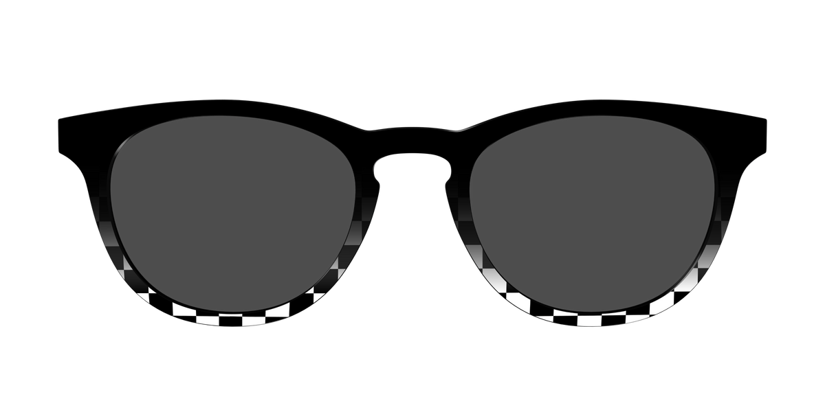 The Polarized Checkerboard Fade Sun Top - Front Top Image - Pair Eyewear