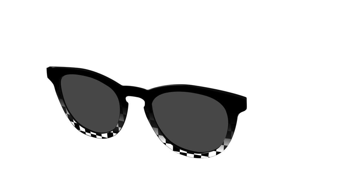 The Polarized Checkerboard Fade Sun Top - Angle Top Image - Pair Eyewear