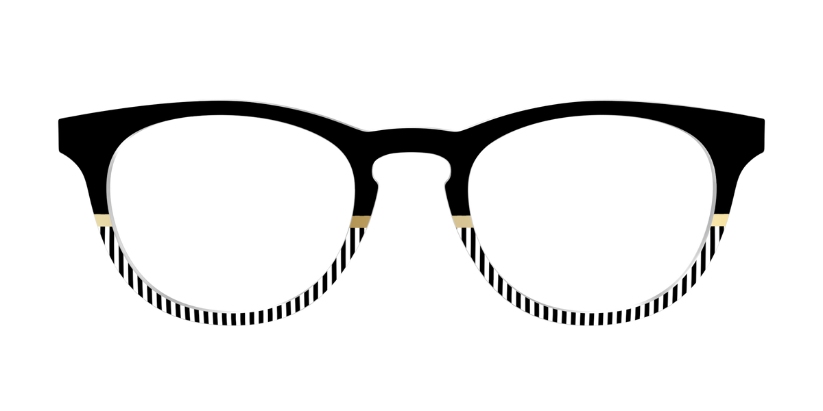 The Chic Stripes Crystal with Gold Foil - Front Top Image - Pair Eyewear