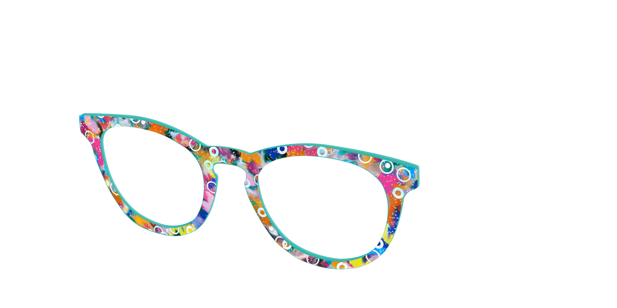 The Imaginative Tortoise with Bubble Glitter - Angle Top Image - Pair Eyewear