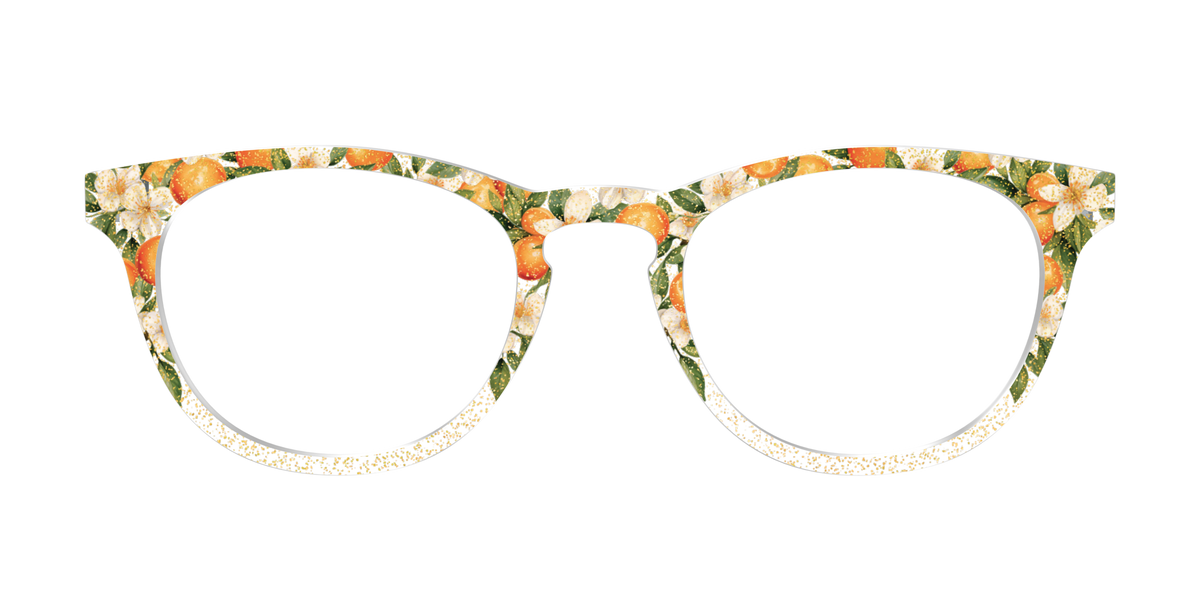 The Orange Blossom Glitter Crystal - Front Top Image - Pair Eyewear