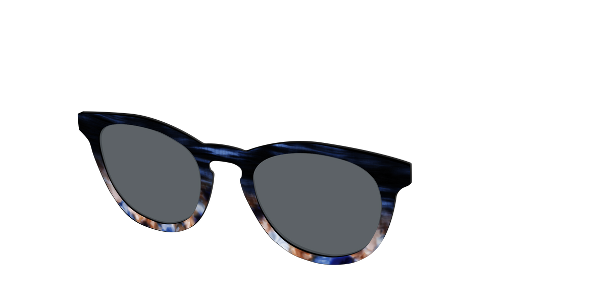 The Polarized Blue Horn Tortoise Sun Top - Angle Top Image - Pair Eyewear