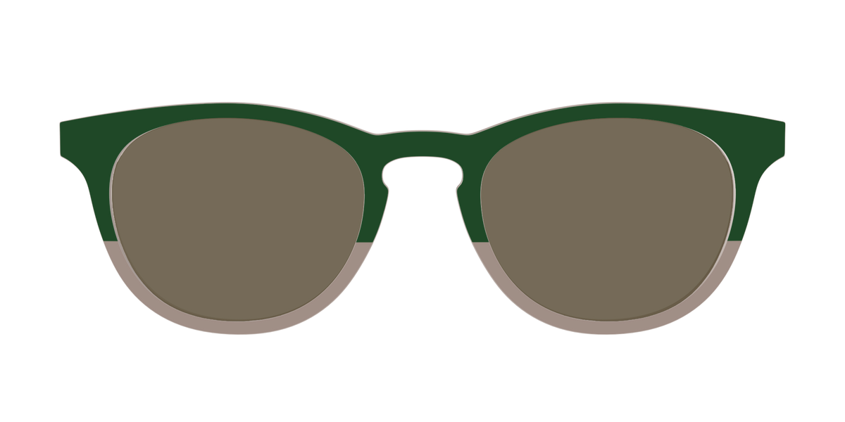 The Polarized Cedar & Sap Crystal Split Sun Top - Front Top Image - Pair Eyewear