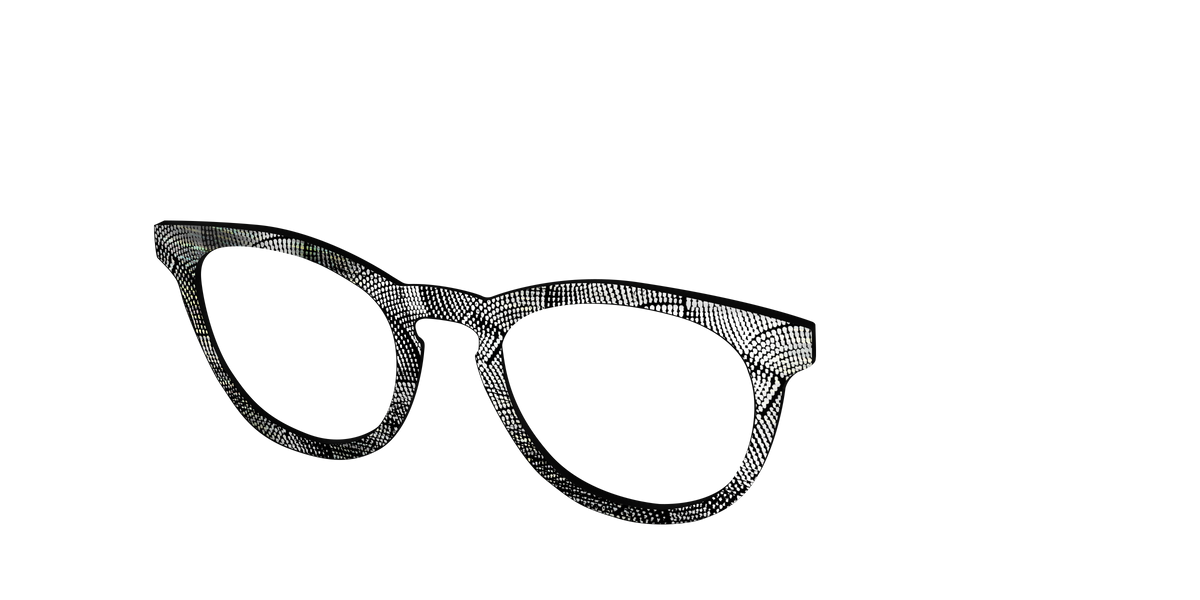 The Silver Iridescent Soundwaves - Angle Top Image - Pair Eyewear
