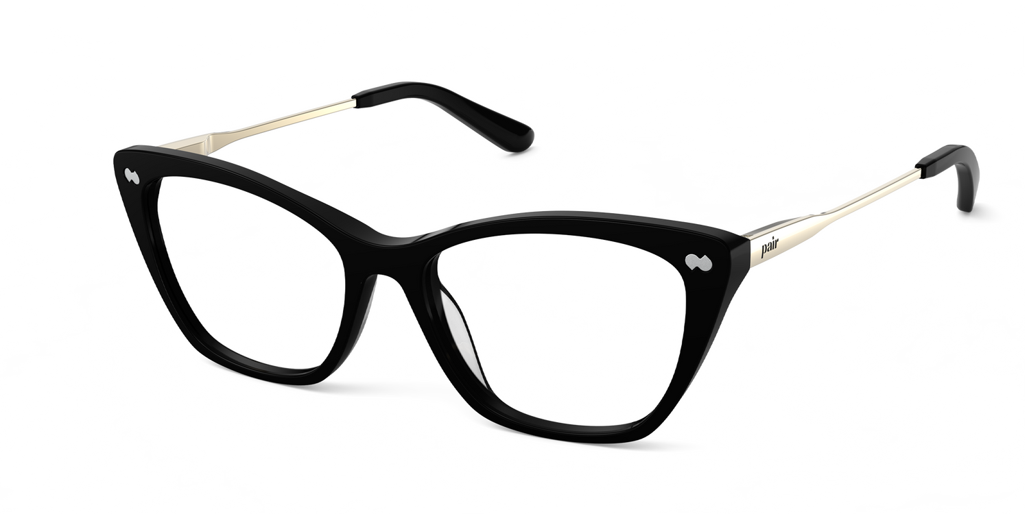 Black Acetate Gold Metal