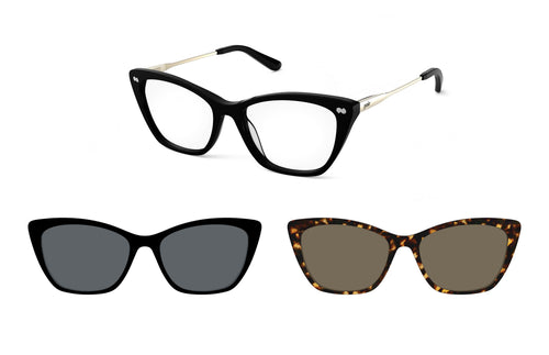The Wanda Black Mixed Material Essential Edit - Pair Eyewear