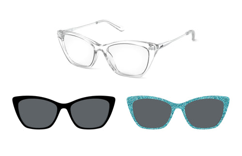 The Wanda Clear Mixed Material Glimmer Edit - Pair Eyewear
