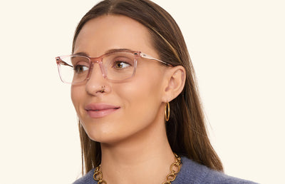 Pink Clear Rose Gold Metal